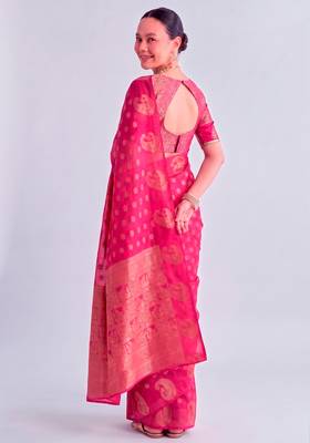 Traditional roop silk saree with detailed zari embroidery 4