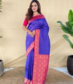 Magenta art silk  woven saree