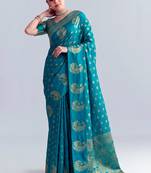 Traditional roop silk saree with detailed zari embroidery