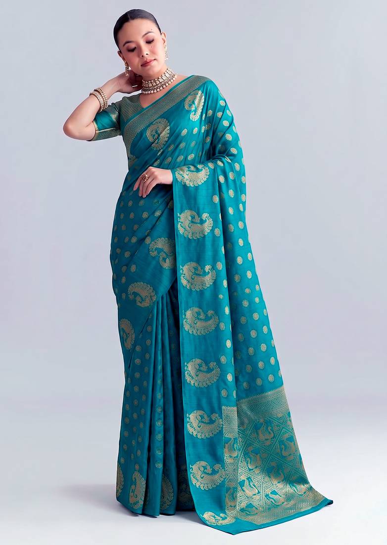 Traditional roop silk saree with detailed zari embroidery