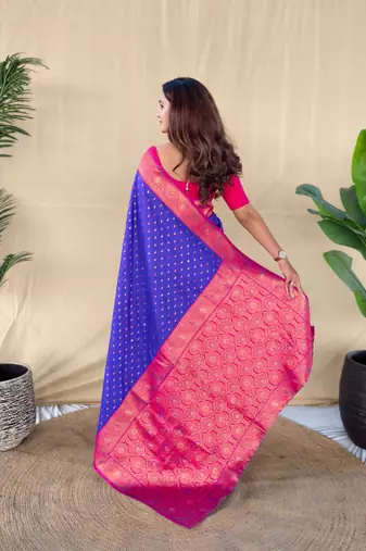 Magenta art silk  woven saree