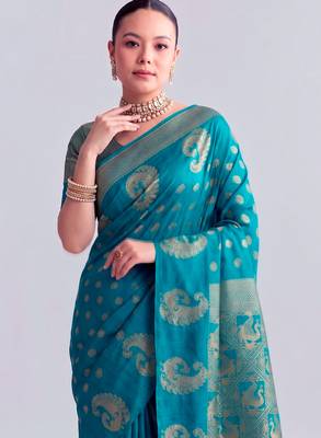 Traditional roop silk saree with detailed zari embroidery 2