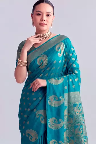 Traditional roop silk saree with detailed zari embroidery