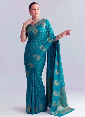 Traditional roop silk saree with detailed zari embroidery 4