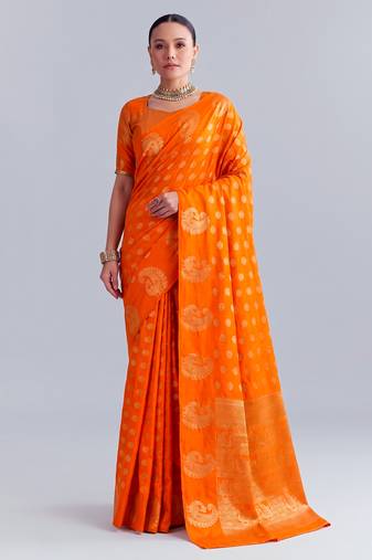 Traditional roop silk saree with detailed zari embroidery