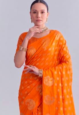 Traditional roop silk saree with detailed zari embroidery 2