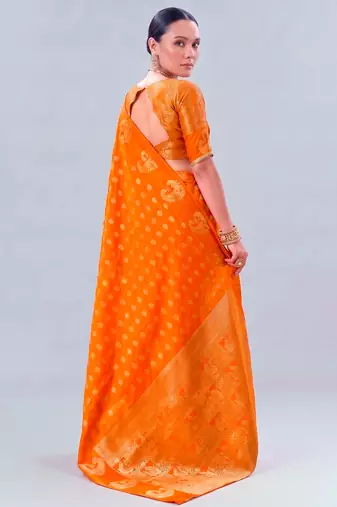 Traditional roop silk saree with detailed zari embroidery