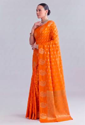 Traditional roop silk saree with detailed zari embroidery 4