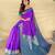 Purple art silk  woven saree