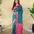 Teal art silk  woven saree