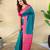 Teal art silk  woven saree