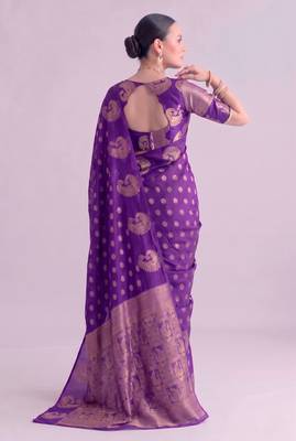 Traditional roop silk saree with detailed zari embroidery 3