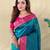 Teal art silk  woven saree