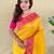 Yellow art silk  woven saree