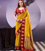 Elegant poly cotton saree with rich zari detailing