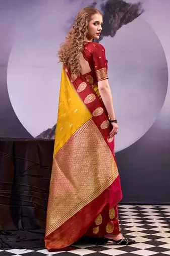 Elegant poly cotton saree with rich zari detailing