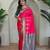 Hot pink art silk  woven saree