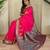 Hot pink art silk  woven saree
