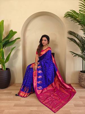Purple art silk  woven saree 2