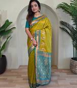 Mehendi art silk  woven saree