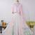 Pink embroidered georgette lehenga set