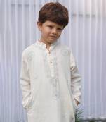 Pink embroidered georgette kurta set