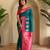 Teal art silk  woven saree
