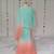 sea green and peach ombre  embroidered georgette lehenga set