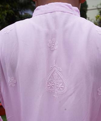 Light Pink embroidered georgette kurta set 2