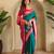 Teal art silk  woven saree