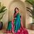 Teal art silk  woven saree