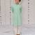 Sea green embroidered georgette kurta set