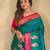Teal art silk  woven saree