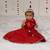 Red embroidered tissue lehenga set