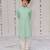 light green embroidered georgette kurta set