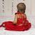 Red embroidered tissue lehenga set