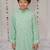 light green embroidered georgette kurta set