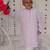 Lilac embroidered georgette kurta set