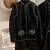 Black embroidered pure chanderi kurta jacket set