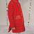 Red embroidered pure chanderi kurta jacket set