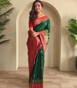 Green art silk  woven saree