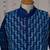 Royal blue embroidered pure chanderi kurta jacket set