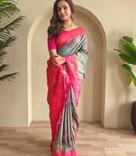 Light green art silk  woven saree
