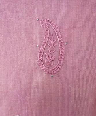 Pink embroidered pure chanderi kurta set 3