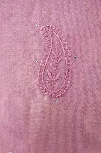 Pink embroidered pure chanderi kurta set