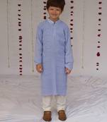 Purple embroidered georgette kurta set