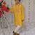 Yellow embroidered pure silk kurta set