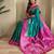 Teal art silk  woven saree