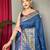 Blue art silk  woven saree