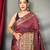 Maroon art silk  woven saree